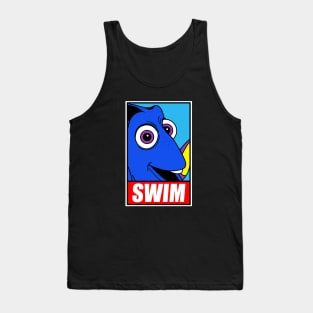 Cute Just Keep Swimming Movie Quote Fish Meme Tank Top